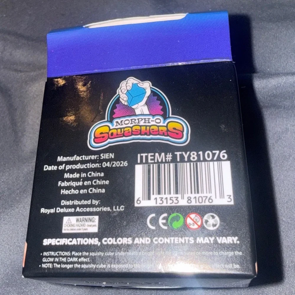 Morph-O Squashers Pink Glow in the Dark Extra Strong Squishy Cube Fidget Toy